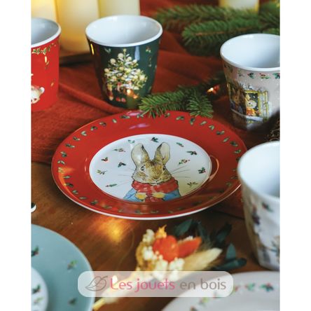 Piatto Peter Rabbit Natalizi rosso 20 cm PJ-BP924N Petit Jour 2