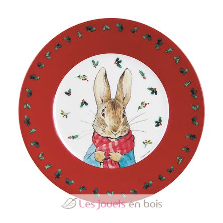 Piatto Peter Rabbit Natalizi rosso 20 cm PJ-BP924N Petit Jour 1