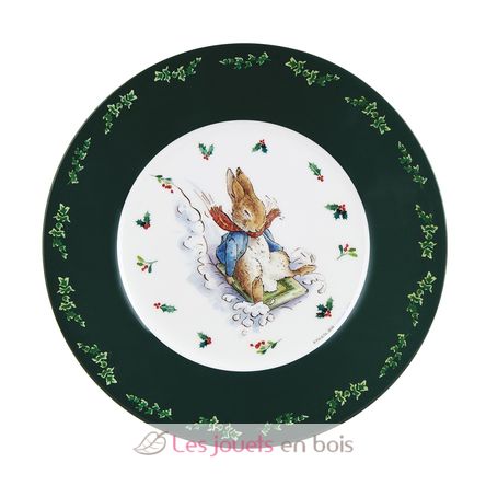 Piatto Peter Rabbit Natalizi verde 20 cm PJ-BP926N Petit Jour 1