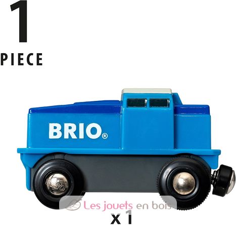 Locomotiva merci blu con batteria BR33130 Brio 4