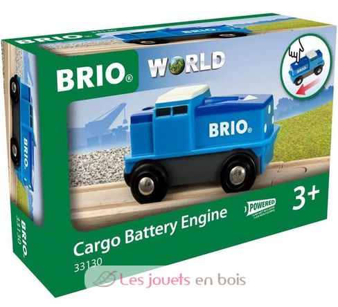 Locomotiva merci blu con batteria BR33130 Brio 2