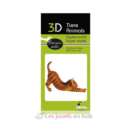 Modello 3D in carta gatto marrone rossastro FRI-11637 Fridolin 2