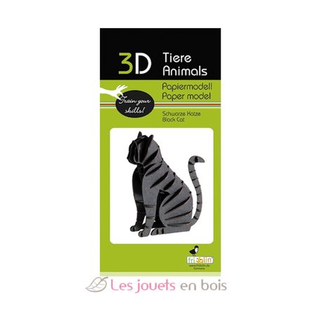 Modello 3D in carta gatto nero FRI-11635 Fridolin 2