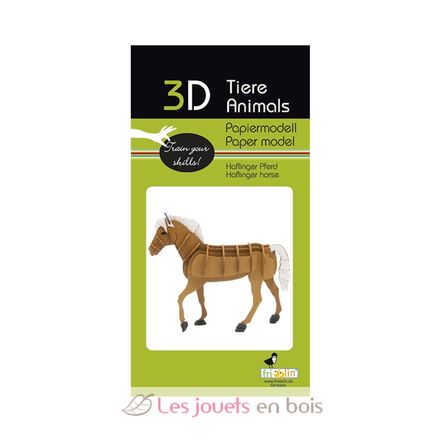 Modello 3D in carta Cavallo Haflinger FRI-11714 Fridolin 2