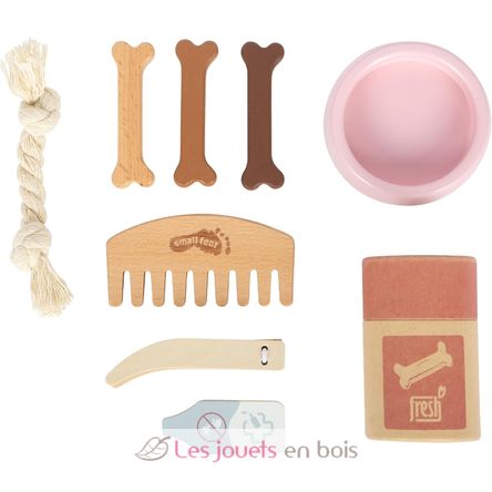 Cane con borsa e set per la cura rosa LE12838 Small Foot company 6