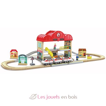 Set stazione ferroviaria portatile HA-E3877 Hape Toys 2