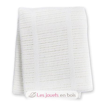 Coperta in cotone lavorato a maglia - Bianco LLJ-121-010-001 Lulujo 2