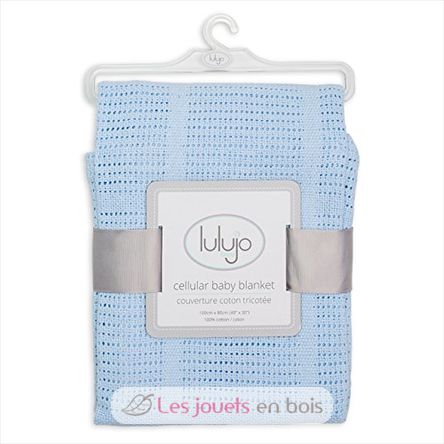 Coperta in cotone lavorato a maglia - Blu LLJ-121-010-003 Lulujo 3