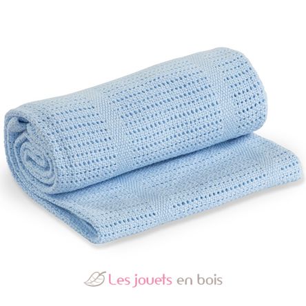 Coperta in cotone lavorato a maglia - Blu LLJ-121-010-003 Lulujo 1