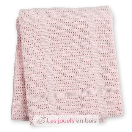 Coperta in cotone lavorato a maglia - Rosa LLJ-121-010-002 Lulujo 2