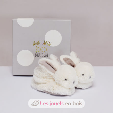Pantofole Bunny Bonbon taupe 0-6 mesi DC1310 Doudou et Compagnie 4