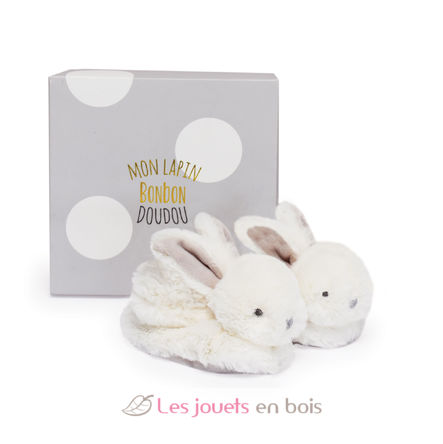 Pantofole Bunny Bonbon taupe 0-6 mesi DC1310 Doudou et Compagnie 1