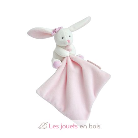 Coniglio Peluche con fazzoletto rosa in una scatola di fiori DC3337 Doudou et Compagnie 2