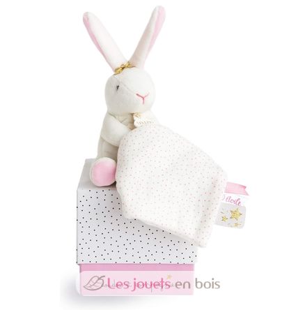 Coniglio Pantin Peluche con fiori DC3513 Doudou et Compagnie 1