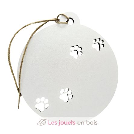 Palla di Natale cane personalizzabile, legno bianco VI-BN21 Vintiun 1