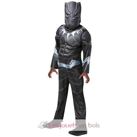 Costume Black Panther con muscoli 5-6 anni RU-R640909-T56 Rubies 1