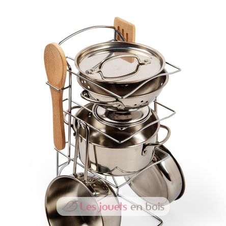 Set di pentole e padelle in metallo BJ36019 Bigjigs Toys 4