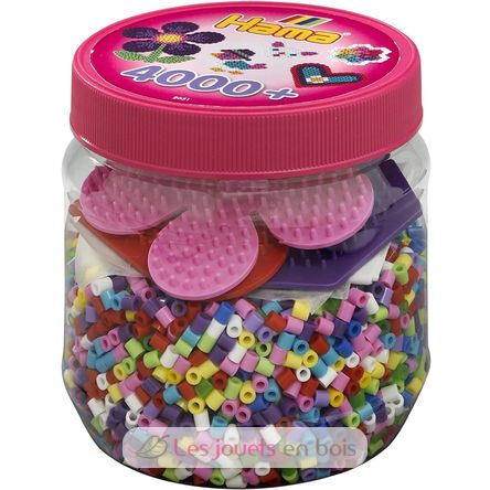 Vaso rosa di 4000 perline di plastica Midi HAMA-2051 Hama 1