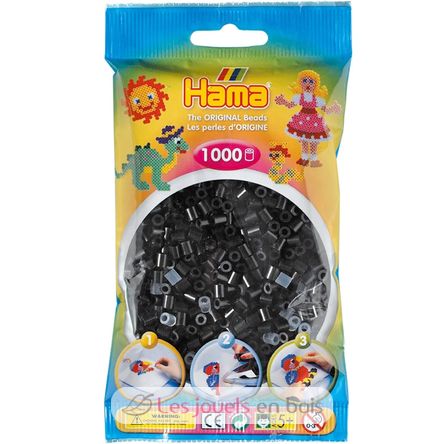 Sacchetto di 1000 perline di plastica Midi Nero HAMA-207-18 Hama 1