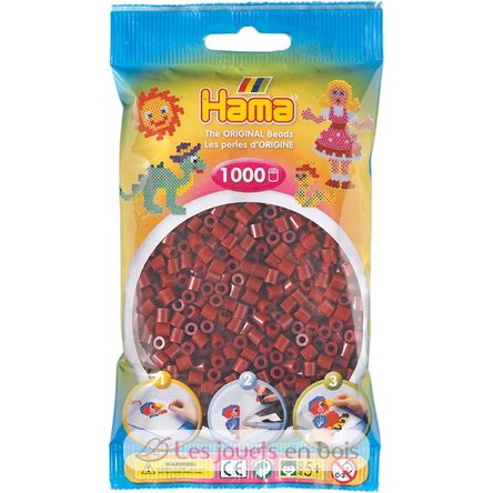 Sacchetto di 1000 perline di plastica Midi rosso marrone HAMA-207-30 Hama 1