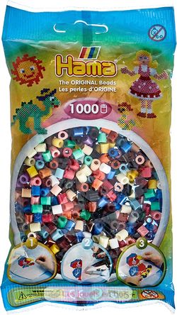 Sacchetto di 1000 perline di plastica Midi miscela base 22 colori HAMA-207-67 Hama 1