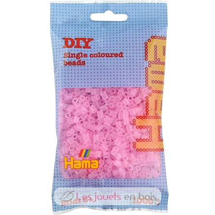 Sacchetto di 1000 perline di plastica Midi rosa trasparente HAMA-207-72 Hama 1
