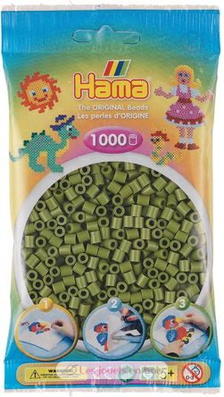 Sacchetto di 1000 perline di plastica Midi Verde oliva 207-84 Hama 2