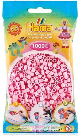 Sacchetto di 1000 perline di plastica Midi rosa tenue HAMA-207-95 Hama 1