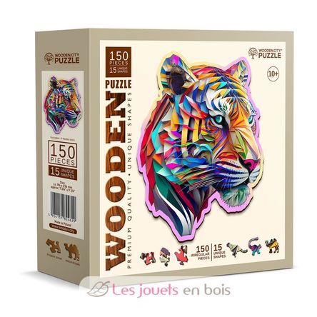 Puzzle in legno Tigre colorata 150 pz WC-HE-0169-M Wooden City 2