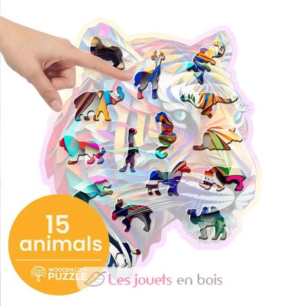 Puzzle in legno Tigre colorata 150 pz WC-HE-0169-M Wooden City 3