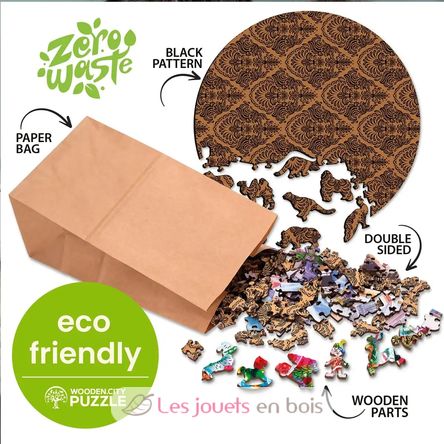 Puzzle in legno Tigre colorata 150 pz WC-HE-0169-M Wooden City 5