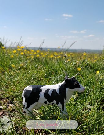 Figurina mucca in bianco e nero in legno WU-40600 Wudimals 2