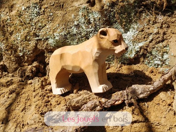 Figurina cucciolo di leone in legno WU-40463 Wudimals 3