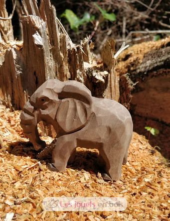 Figurina vitello di elefante in legno WU-40465 Wudimals 3
