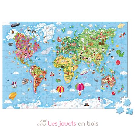 Puzzle Gigante del Mondo 300 pezzi J02549 Janod 2