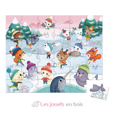 Puzzle Lotta a palle di neve 36 pezzi J02647 Janod 2