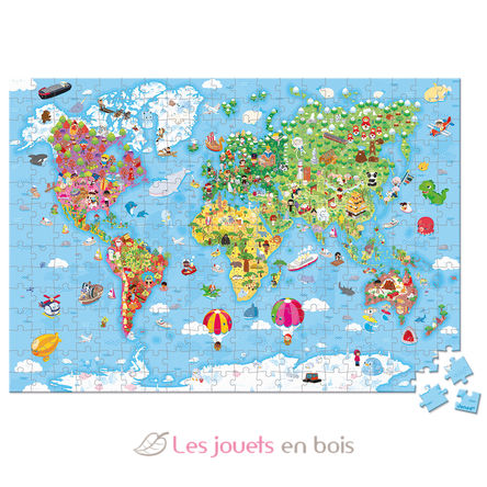 Puzzle gigante Mappa del mondo 300 pezzi J02656 Janod 3