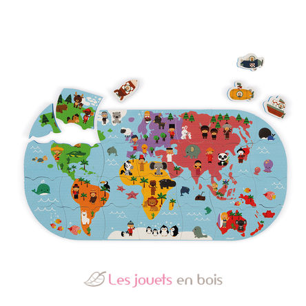 Mappa puzzle degli esploratori del bagno J04719 Janod 5