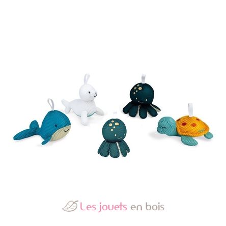 5 spugne da bagno Animali marini J04728B Janod 1