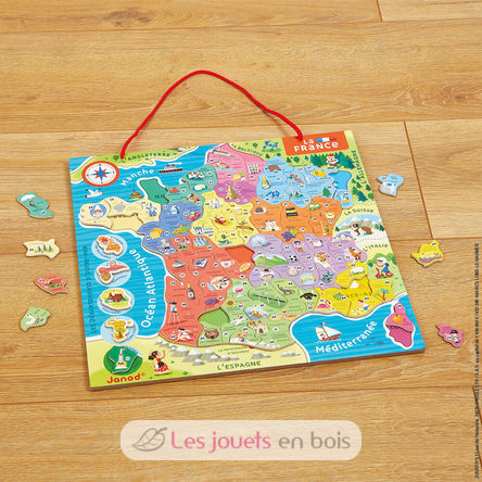 Puzzle con mappa magnetica della Francia J05480 Janod 2