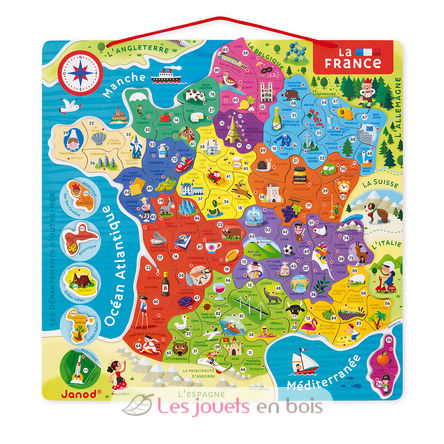 Puzzle con mappa magnetica della Francia J05480 Janod 5