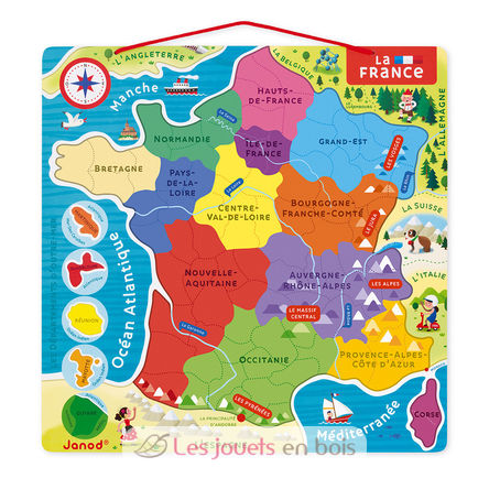 Puzzle con mappa magnetica della Francia J05480 Janod 6