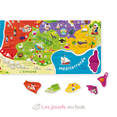 Puzzle con mappa magnetica della Francia J05480 Janod 7