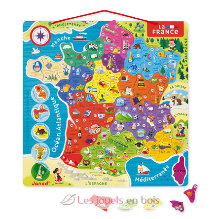 Puzzle con mappa magnetica della Francia J05480 Janod 1