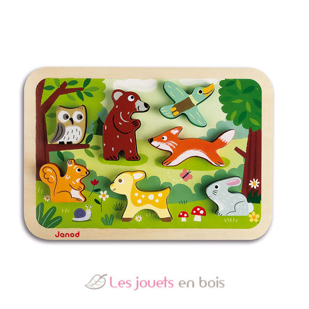 Puzzle di animali della foresta in 3D J07023-3281 Janod 1