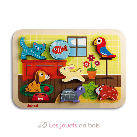 Puzzle 3D di animali domestici J07024-3295 Janod 1