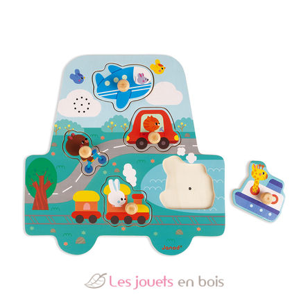 Puzzle sonoro I piccoli bolidi J07093 Janod 1