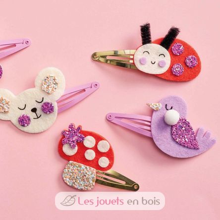 6 barrette per capelli glitterate fai-da-te J09179 Janod 5
