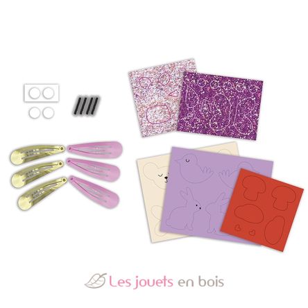 6 barrette per capelli glitterate fai-da-te J09179 Janod 4