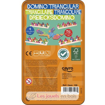 Domino triangolari in scatola di metallo CA108 Cayro 5